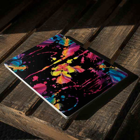 Chromatic Splatter Black Surface Laptop 2 Skin